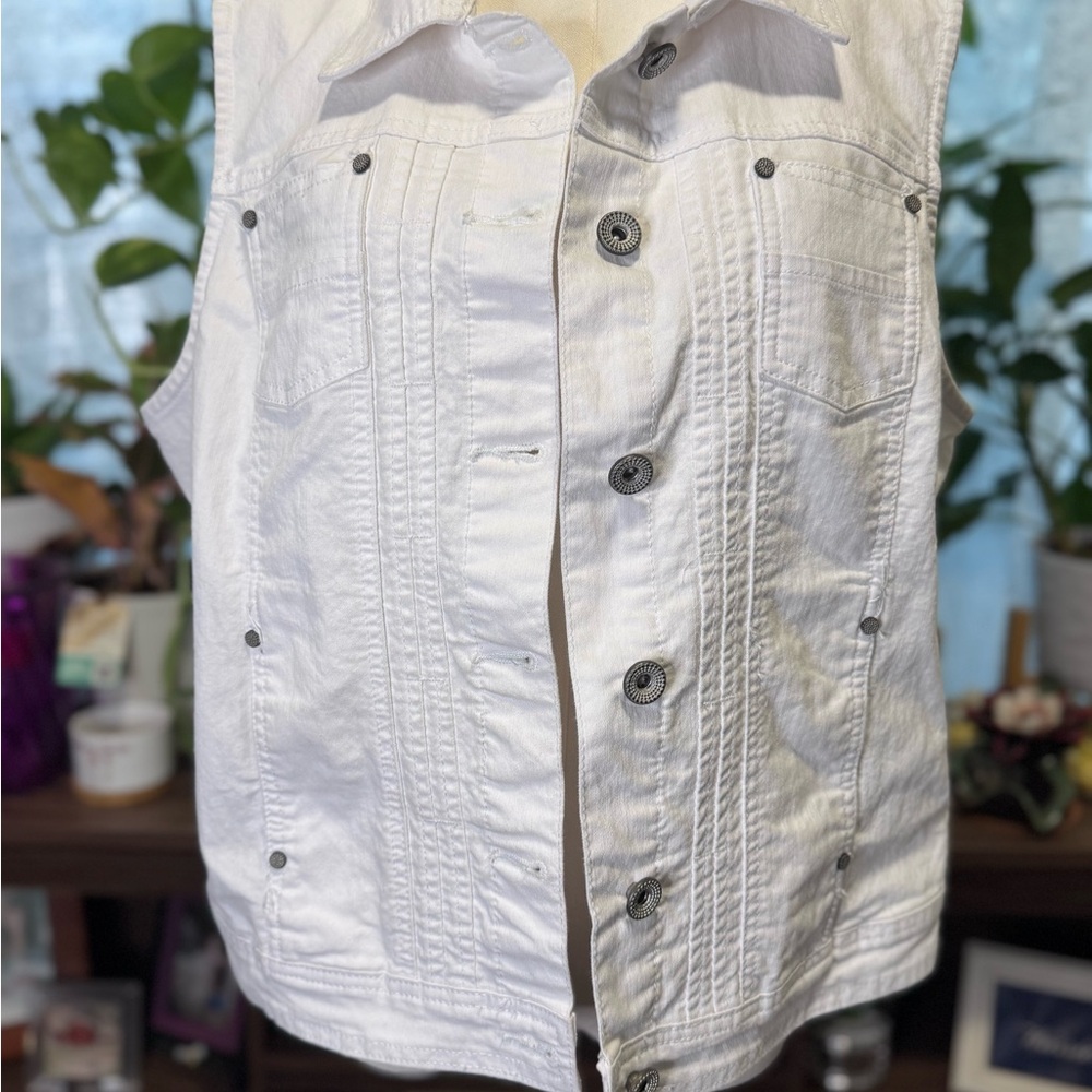 Live a Little Button-Up White Vest